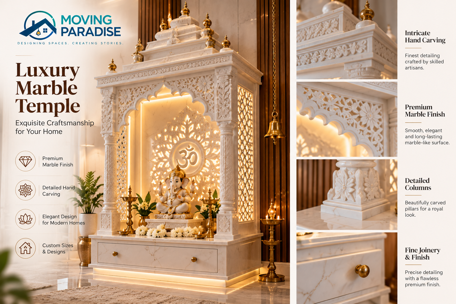 Luxury Marble Temple Craftsmanship