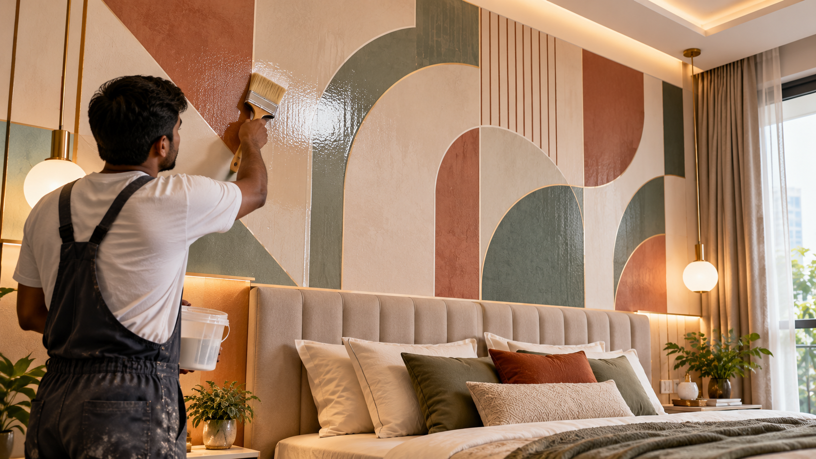 Sealing a Geometric Bedroom Mural