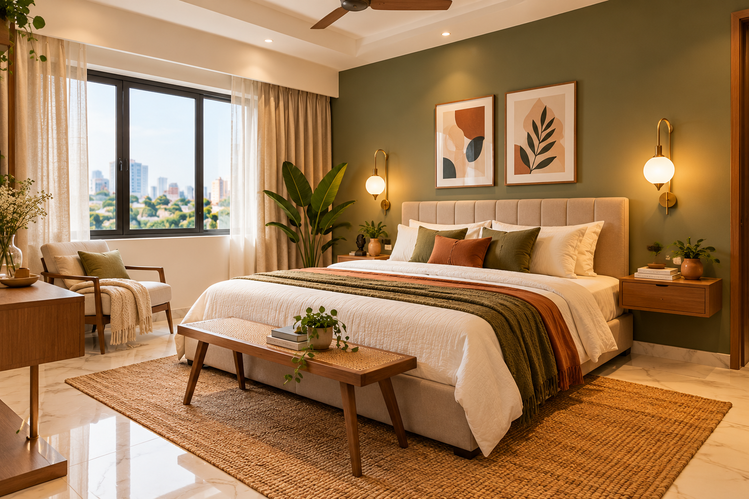 Warm Modern Boho Bedroom